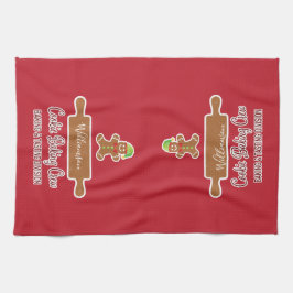 Paño De Cocina Monogramo de Holiday Baking con nombre de familia