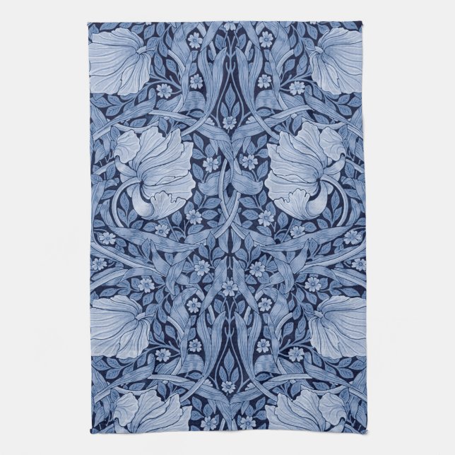 Paño De Cocina Monotona azul impernel. William Morris (Vertical)