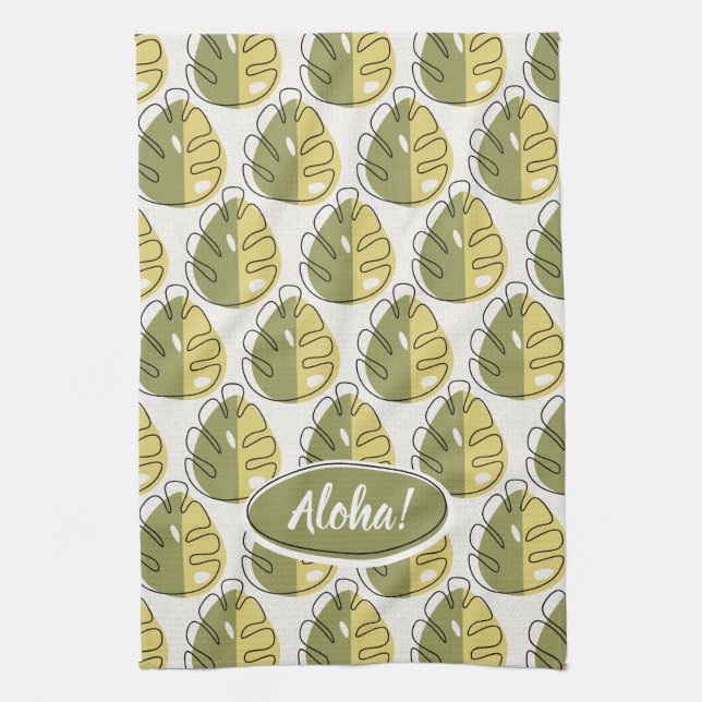 Paño De Cocina Monstera Leaves - Green (Vertical)