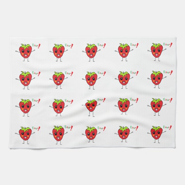 Paño De Cocina Monstruo de la fresa (Horizontal)
