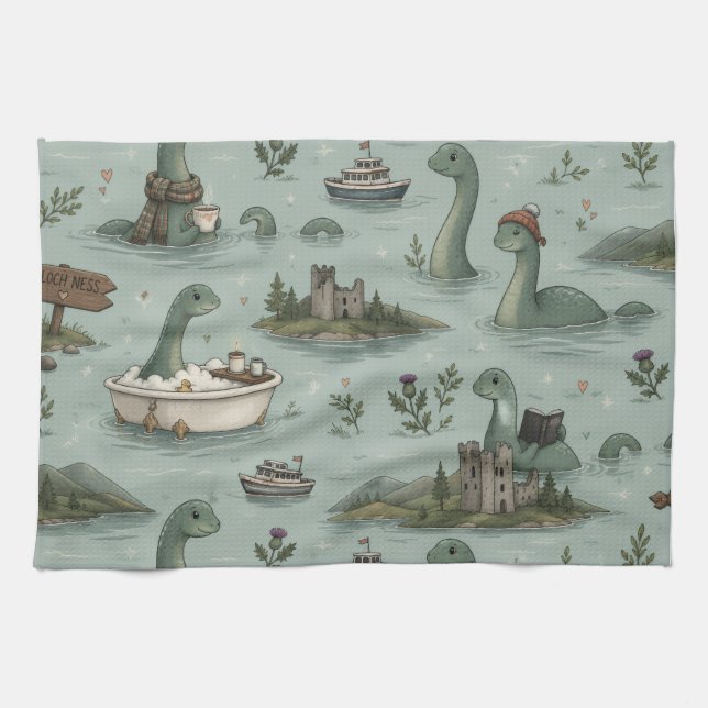 Paño De Cocina Monstruo del lago Ness (Horizontal)