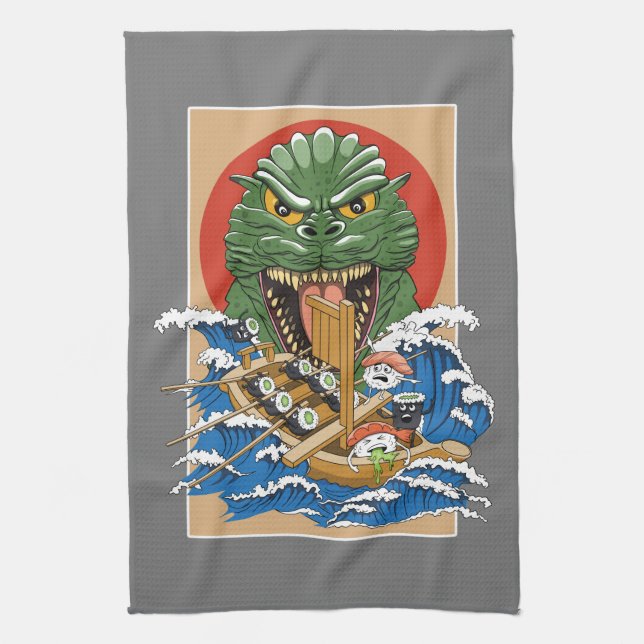 Paño De Cocina Monstruo japonés Sushi Lover (Vertical)