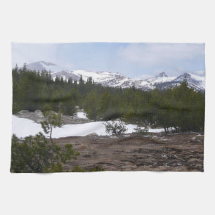 Paño De Cocina Montañas de Sierra Nevada y nieve en Yosemite