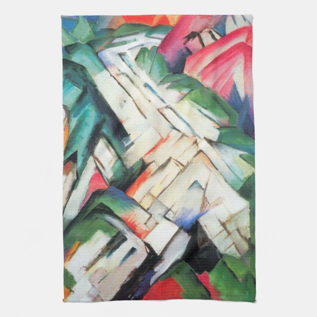 Paño De Cocina Montañas (Paisaje) de Franz Marc, Arte de época (Vertical)