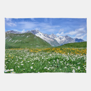 Paño De Cocina Montañas   Primavera del Valle de los Alpes suizos