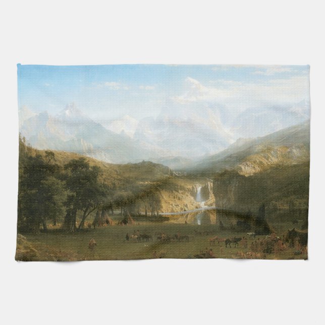 Paño De Cocina Montañas Rocosas, pico Lander de Albert Bierstadt (Horizontal)