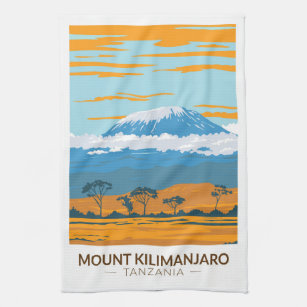 Paño De Cocina Monte Kilimanjaro Tanzania Tanzania África Vintage