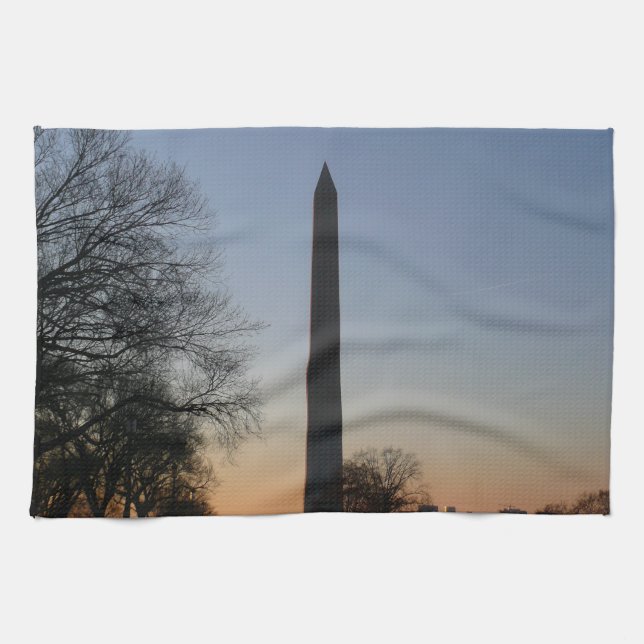 Paño De Cocina Monumento a Washington al atardecer (Horizontal)