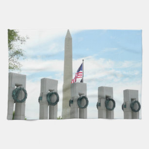 Paño De Cocina Monumento a Washington y Memorial de la Segunda Gu