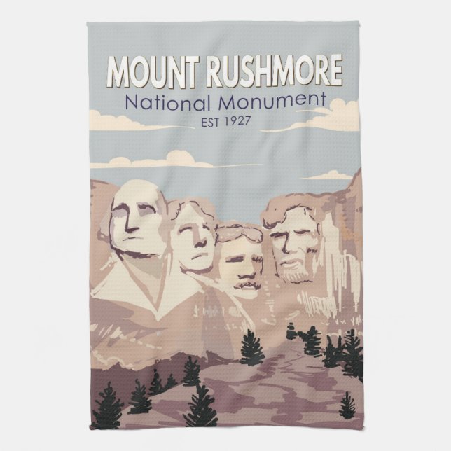 Paño De Cocina Monumento Nacional Mount Rushmore Dakota del Sur (Vertical)