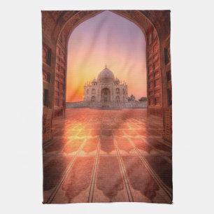 Paño De Cocina Monumentos Taj Mahal, India al atardecer