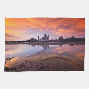 Paño De Cocina Monumentos Taj Mahal Sunset