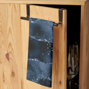 Paño De Cocina Moody Agate   Purpurina de imitación azul de acero