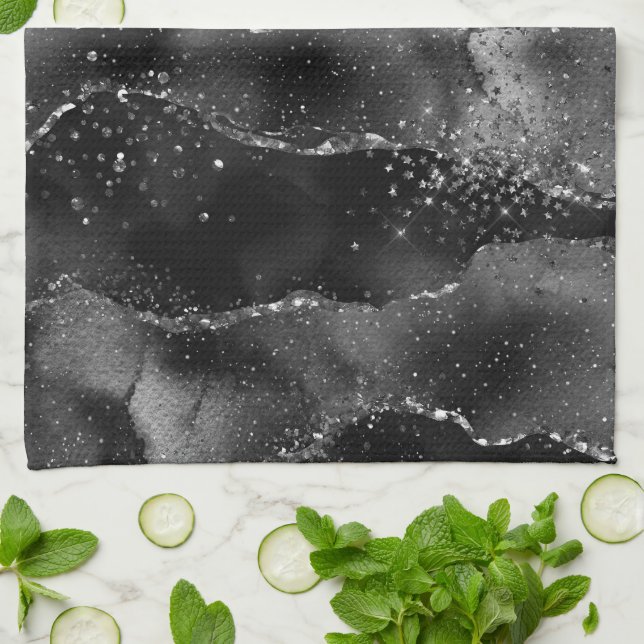 Paño De Cocina Moody Agate | Sólo Purpurina de Gótico de Vamipía  (Doblado)