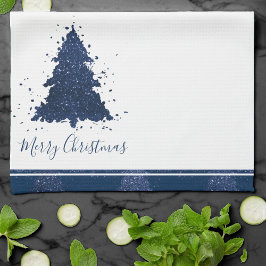 Paño De Cocina Moody Merry Christmas | Árbol azul de la Marina Os