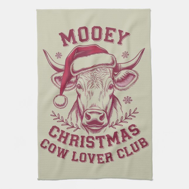 Paño De Cocina Mooey Navidades Western Cow Lover Club Xmas (Vertical)