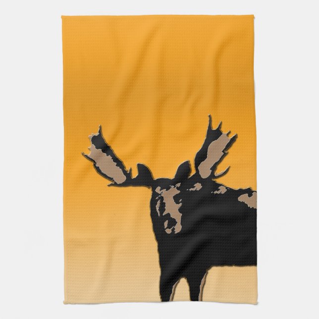 Paño De Cocina Moose al atardecer - Original Wildlife Art (Vertical)