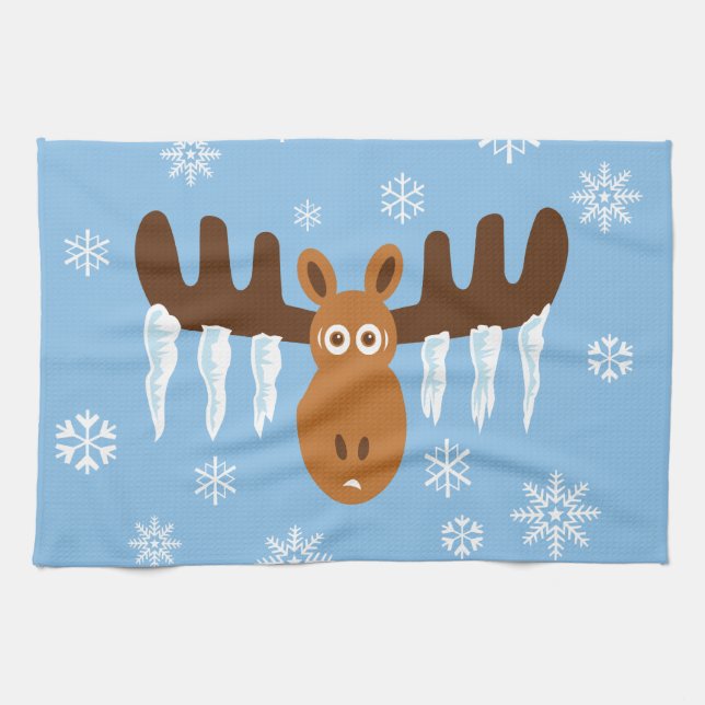 Paño De Cocina Moose Head_Icicle Antlers (Horizontal)