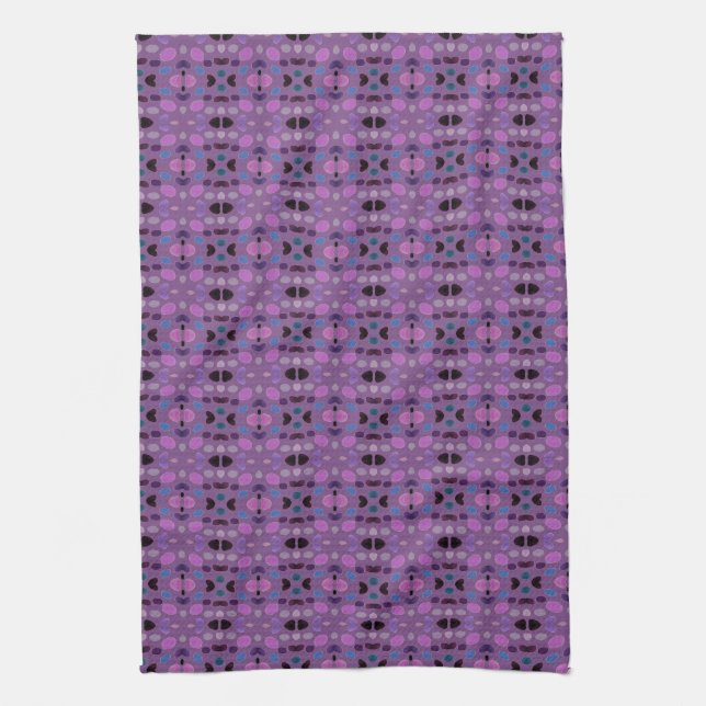 Paño De Cocina Morado con patrón (Vertical)