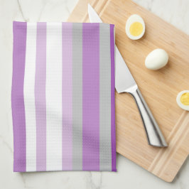 Paño De Cocina Morado malva y blanco