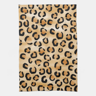 Paño De Cocina Moreno, negro y modelo del estampado leopardo de