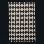 Paño De Cocina Moreno y negro del Harlequin<br><div class="desc">El estilo tradicional clásico del modelo elegante de los diamantes del Harlequin en moreno de color caqui contemporáneo y negro del beige arenoso</div>