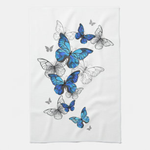 Paño De Cocina Morfo de las mariposas voladoras azules