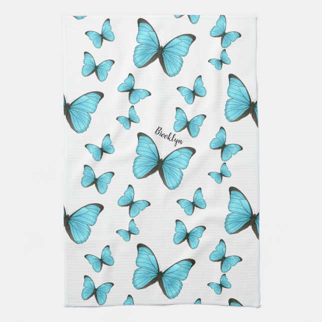 Paño De Cocina Morpho butterflies cartoon illustration   (Vertical)