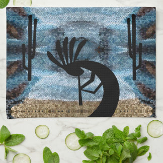 Paño De Cocina Mosaico azul del desierto del suroeste de Kokopell