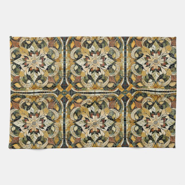 Paño De Cocina Mosaico de Elegancia de Tierra (Horizontal)