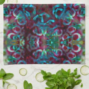 Paño De Cocina Mosaico de líneas geométricas y plegados de degrad
