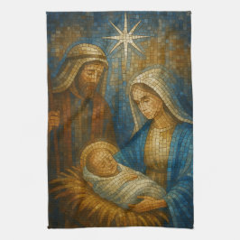 Paño De Cocina Mosaico de vidrio tintado de la Natividad | Sagrad