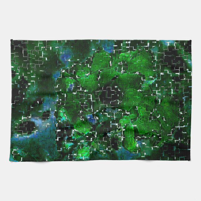 Paño De Cocina Mosaico defectuoso de la laguna de la planta de ag (Horizontal)