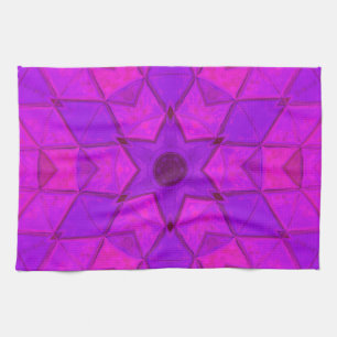 Paño De Cocina Mosaico Kaleidoscope Flor rosa