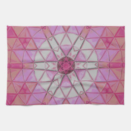 Paño De Cocina Mosaico Mandala Flor rosa y blanco