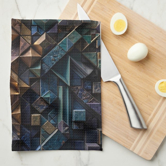 Paño De Cocina Mosaico vertical 3D extremo (Doblado Cuarto)
