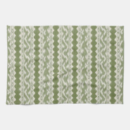 Paño De Cocina Moss Ikat en Crema, Lista Escalonada