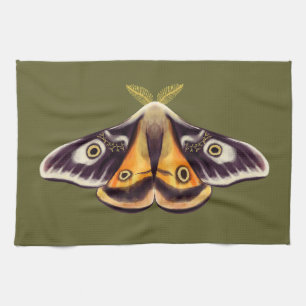 Paño De Cocina Moth Insect Art Goblincore Saturnia Witchen Green