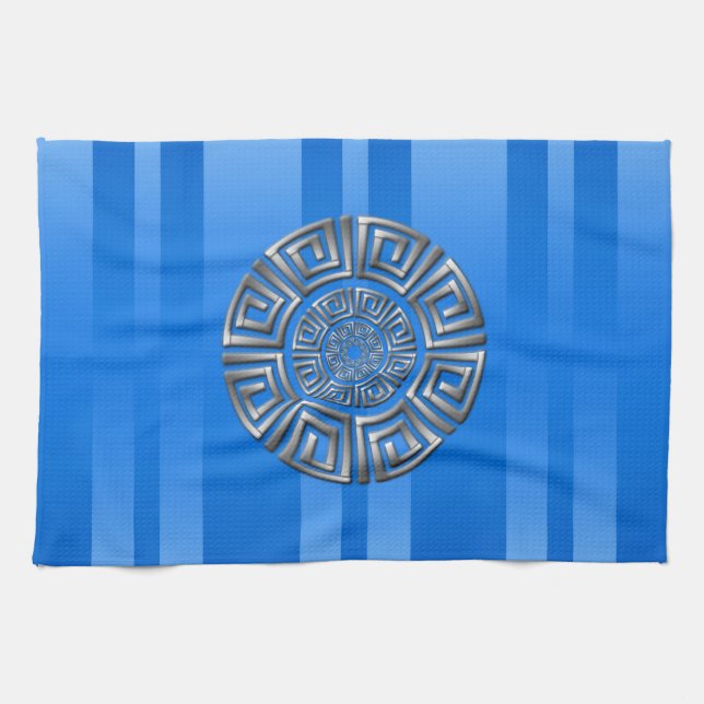 Paño De Cocina Motif del círculo griego (Horizontal)