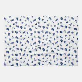 Paño De Cocina Motif marino con caballitos de mar
