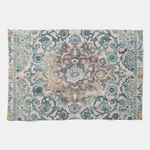 Paño De Cocina Motifs Orientaux en Bleu et Beige