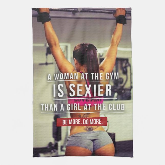 Paño De Cocina Motivación del entrenamiento de gimnasio femenino (Vertical)