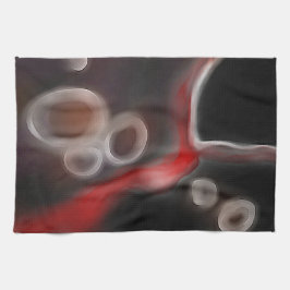 Paño De Cocina Motivo Arterial: Resumen Negro, Blanco y Rojo