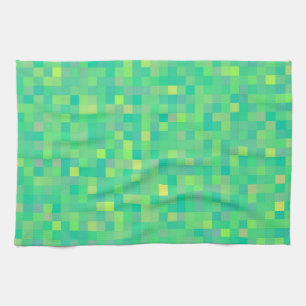 Paño De Cocina Motivo de mosaico de color verde/amarillo elegante