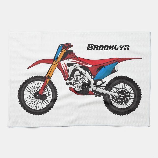 Paño De Cocina Moto de moto de tierra roja (Horizontal)