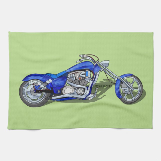 Paño De Cocina Motocicleta 1 - Azul (Horizontal)
