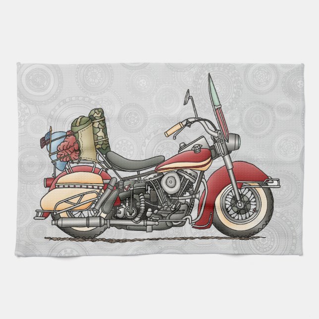 Paño De Cocina Motocicleta linda (Horizontal)