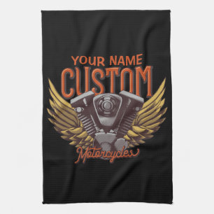 Paño De Cocina Motocicleta Personalizada Alas de Águila Garaje de