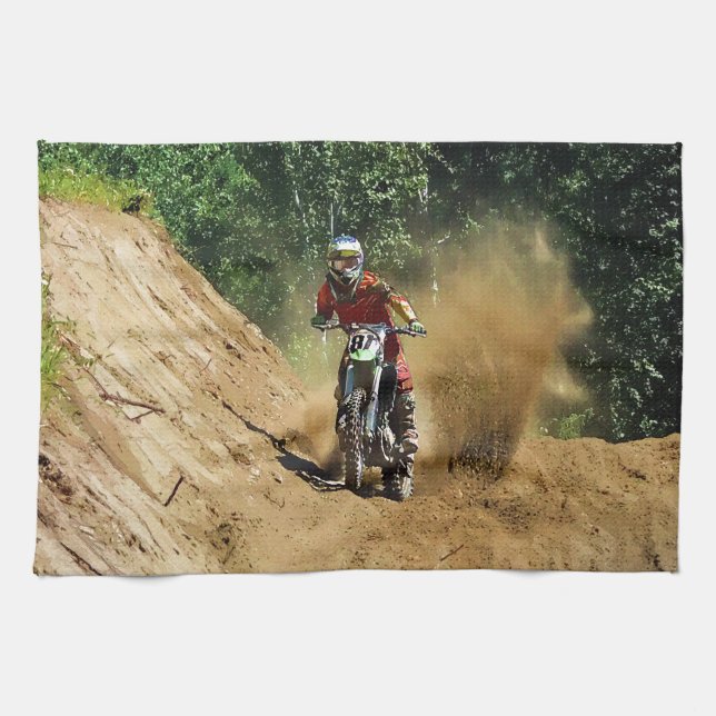 Paño De Cocina Motocross Dirt Bike Champion Race (Horizontal)