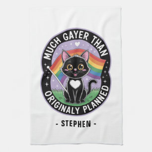Paño De Cocina Mucho Gayer - Gracioso gato negro lindo orgullo LG